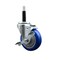 Service Caster 4'' Blue Poly Swivel 3/4'' Expanding Stem Caster with Brake SCC-EX20S414-PPUB-BLUE-TLB-34 - alternate 1